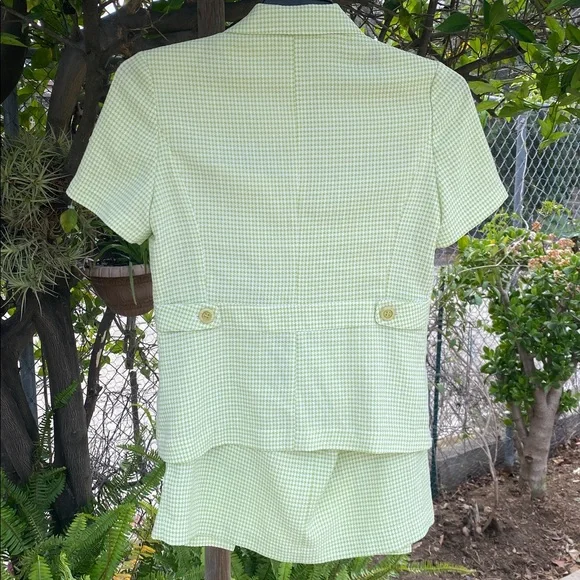 Vintage Retro Pastel Green Short-Sleeve Top with Matching Skirt - Picture 4 of 8